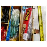 Lot of (1) Plano Magnum Plastic Fishing Tackle Suitcase Orange/Tan 16"