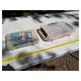 Lot of (2) Plastic Fishing Tackle Organizer Cases