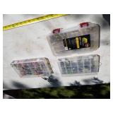 Lot of (3) Plastic Fishing Tackle Organizer Cases