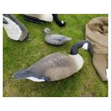 Lot of (4) Decoys  with Heavy Canvas Bag