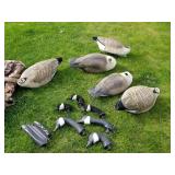 Lot of (5) Decoy Bodies  with Carry Bag and 6 Decoy Heads