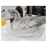 Lot of (4) Wildlife Home Décor  with Glass Candy Dish, Book End, Paperweights (x2)