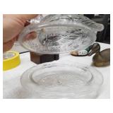 Lot of (4) Wildlife Home Décor  with Glass Candy Dish, Book End, Paperweights (x2)