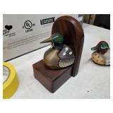 Lot of (4) Wildlife Home Décor  with Glass Candy Dish, Book End, Paperweights (x2)