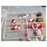 Lot of Fishing Tackle  with Spoons, Jigs, Bobbers