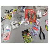 Lot of Fishing Tackle  with Spoons, Jigs, Bobbers