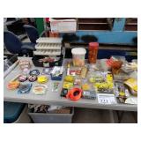 Lot of Fishing Tackle  with Bobbers, Fishing Line, Sinkers, Lures, Tackle Box