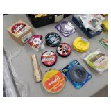 Lot of Fishing Tackle  with Bobbers, Fishing Line, Sinkers, Lures, Tackle Box