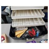 Lot of Fishing Tackle  with Bobbers, Fishing Line, Sinkers, Lures, Tackle Box