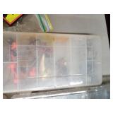 Lot of Fishing Tackle  with Bobbers, Fishing Line, Sinkers, Lures, Tackle Box