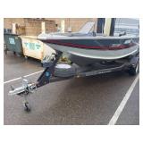 Tracker Magna 17 Cruiser Boat, Tracker Johnson Pro Series Oil Injected 70 Outboard Motor, Tracker Trailstar Single Axle Boat Trailer
