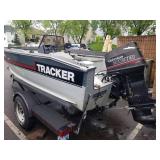 Tracker Magna 17 Cruiser Boat, Tracker Johnson Pro Series Oil Injected 70 Outboard Motor, Tracker Trailstar Single Axle Boat Trailer
