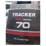 Tracker Magna 17 Cruiser Boat, Tracker Johnson Pro Series Oil Injected 70 Outboard Motor, Tracker Trailstar Single Axle Boat Trailer