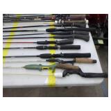 Lot of (20) Fishing Rods  - Open Face (x10), Bait Caster (x10)