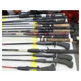 Lot of (20) Fishing Rods  - Open Face (x10), Bait Caster (x10)