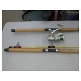 Lot of (2) Berkley Glowstik Fishing Rods  - Silverado Reel (on one rod only)