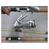Lot of (2) Berkley Glowstik Fishing Rods  - Silverado Reel (on one rod only)