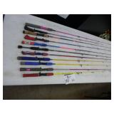 Lot of (11) Fishing Rods Colorful