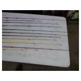 Lot of (11) Fishing Rods Colorful