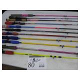 Lot of (11) Fishing Rods Colorful