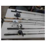 Lot of (10) Fishing Rods with Reels