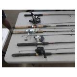 Lot of (10) Fishing Rods with Reels