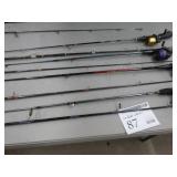 Lot of (10) Fishing Rods with Reels