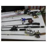 Lot of (10) Fishing Rods with Reels