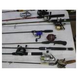 Lot of (10) Fishing Rods with Reels