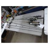 Lot of (10) Fishing Rods with Reels