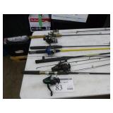 Lot of (10) Fishing Rods with Reels