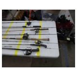 Lot of (10) Fishing Rods with Reels