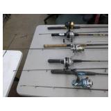 Lot of (10) Fishing Rods with Reels