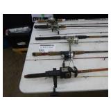 Lot of (10) Fishing Rods with Reels