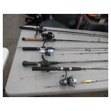 Lot of (10) Fishing Rods with Reels