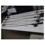 Lot of (10) Fishing Rods with Reels