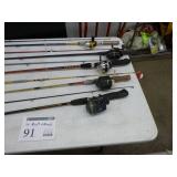 Lot of (10) Fishing Rods with Reels