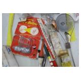 Lot of Vintage Fishing Tackle  - Vintage Umco Metal Tackle Box