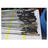 Lot of (20) Fishing Rods  - Open Face (x10), Bait Caster (x10)