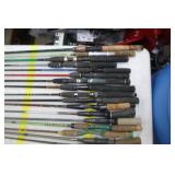 Lot of (20) Fishing Rods  - Open Face (x10), Bait Caster (x10)