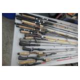 Lot of (20) Fishing Rods  - Open Face (x10), Bait Caster (x10)