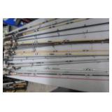Lot of (20) Fishing Rods  - Open Face (x10), Bait Caster (x10)