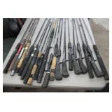 Lot of (20) Fishing Rods  - Open Face (x10), Bait Caster (x10)