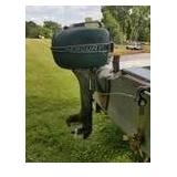 Aluminum 3-Person Fishing Boat with a Mercury Kiekhaefer Mark 7 7.5hp Outboard Motor, Single-Axle Trailer