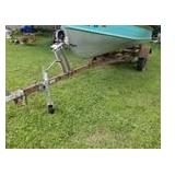 Aluminum 3-Person Fishing Boat with a Mercury Kiekhaefer Mark 7 7.5hp Outboard Motor, Single-Axle Trailer