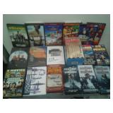 3 dozen DVDs, VHS, Lot of WWII.