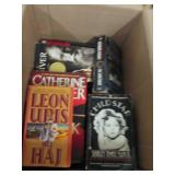 box of books and box of binders and...