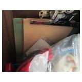 box of books and box of binders and...