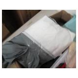 box of curtains fabric and other mi...