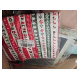 box of curtains fabric and other mi...